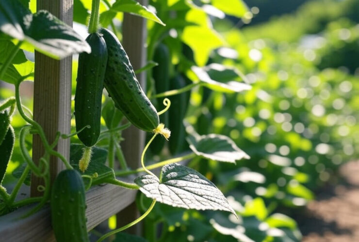how to grow cucumbers on a trellis