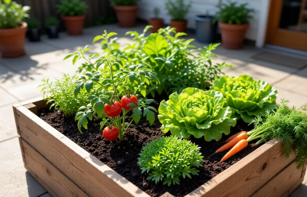 growing vegetables in a box