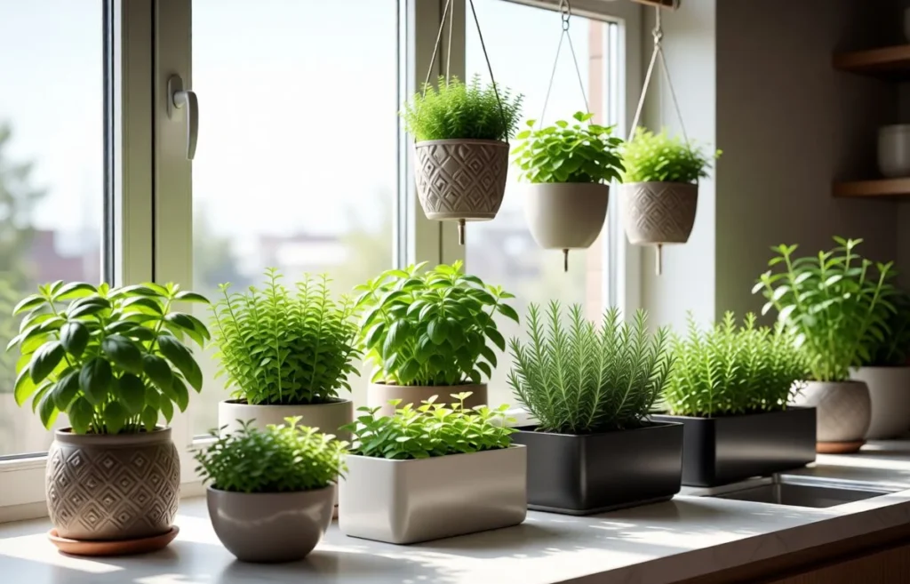 herb garden indoor planters