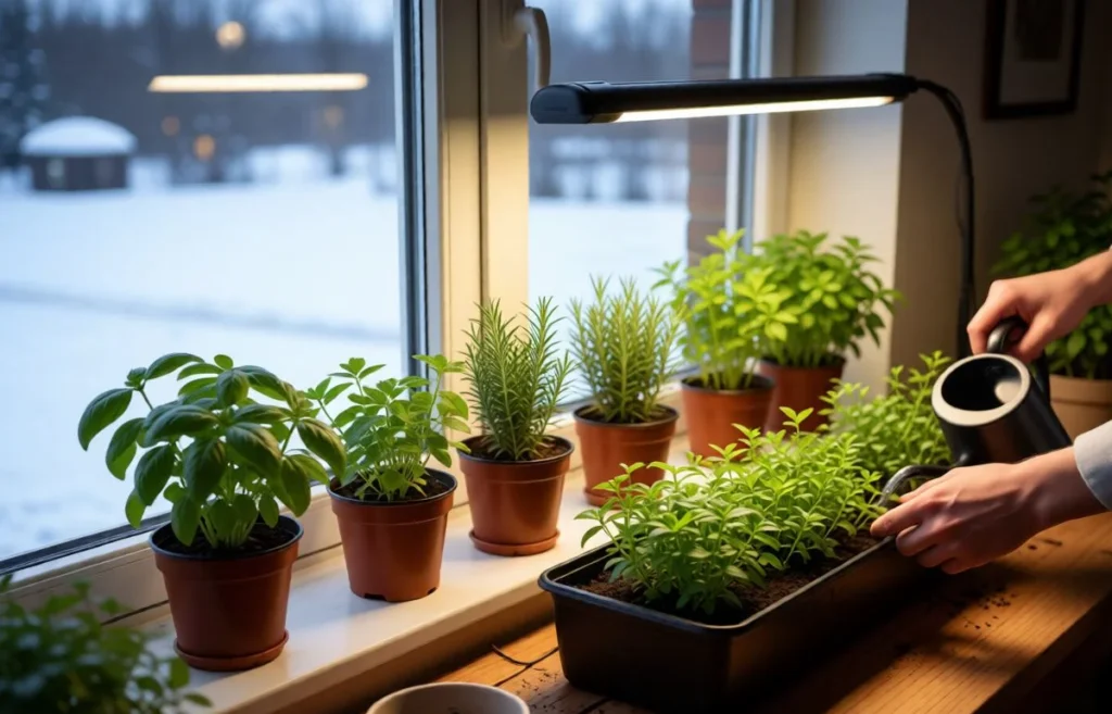 how to grow herbs indoors in the winter