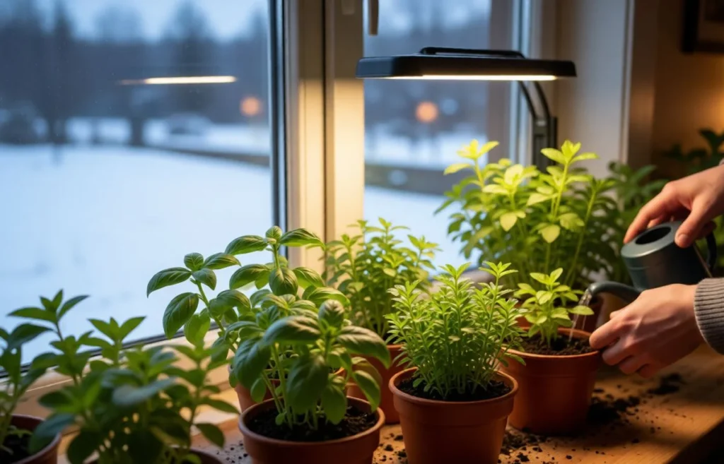 how to grow indoor herbs in winter