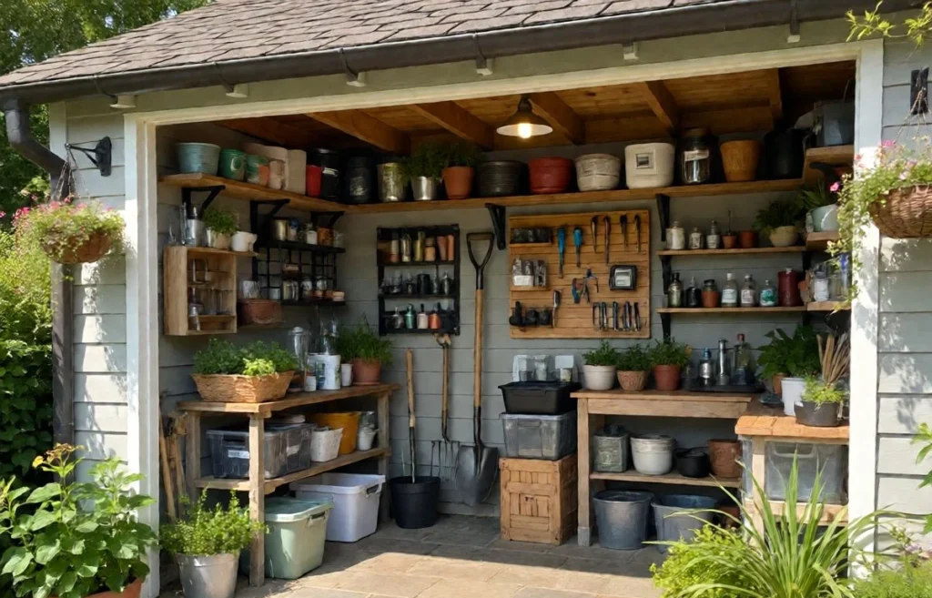 how to organize garden shed