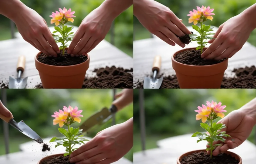 how to plant a flower in a flower pot