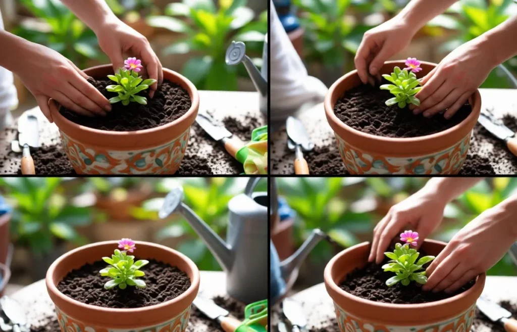 how to plant a flower pot