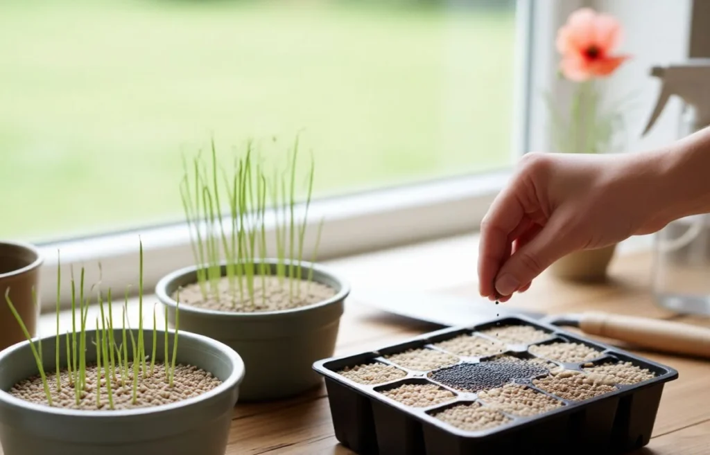 how to start hollyhock seeds indoors