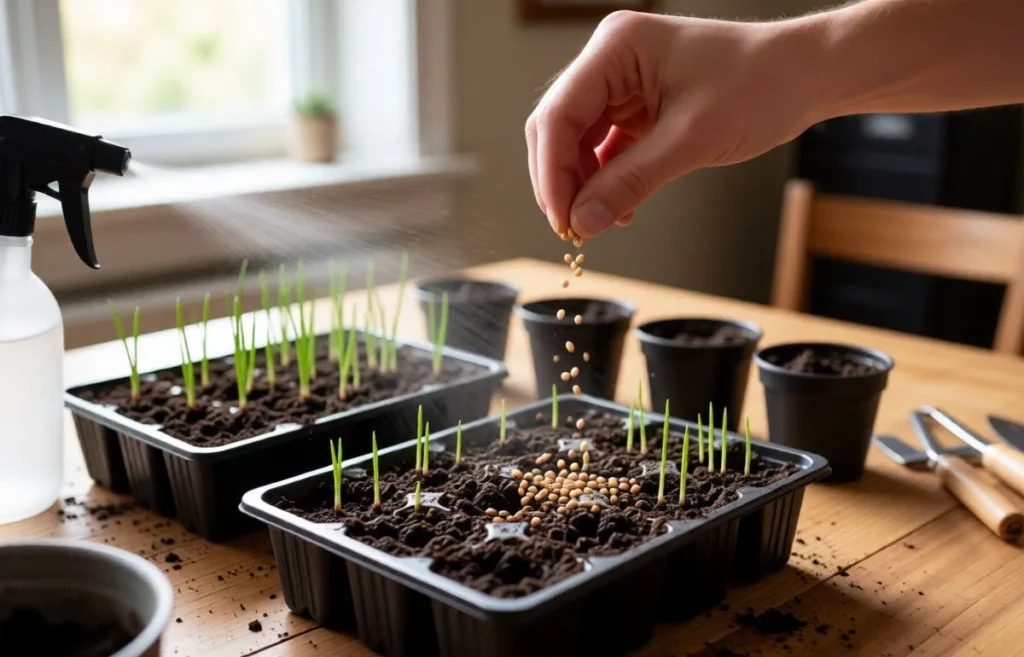 how to start onions from seed indoors