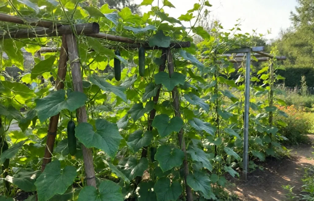 images of cucumber trellis
