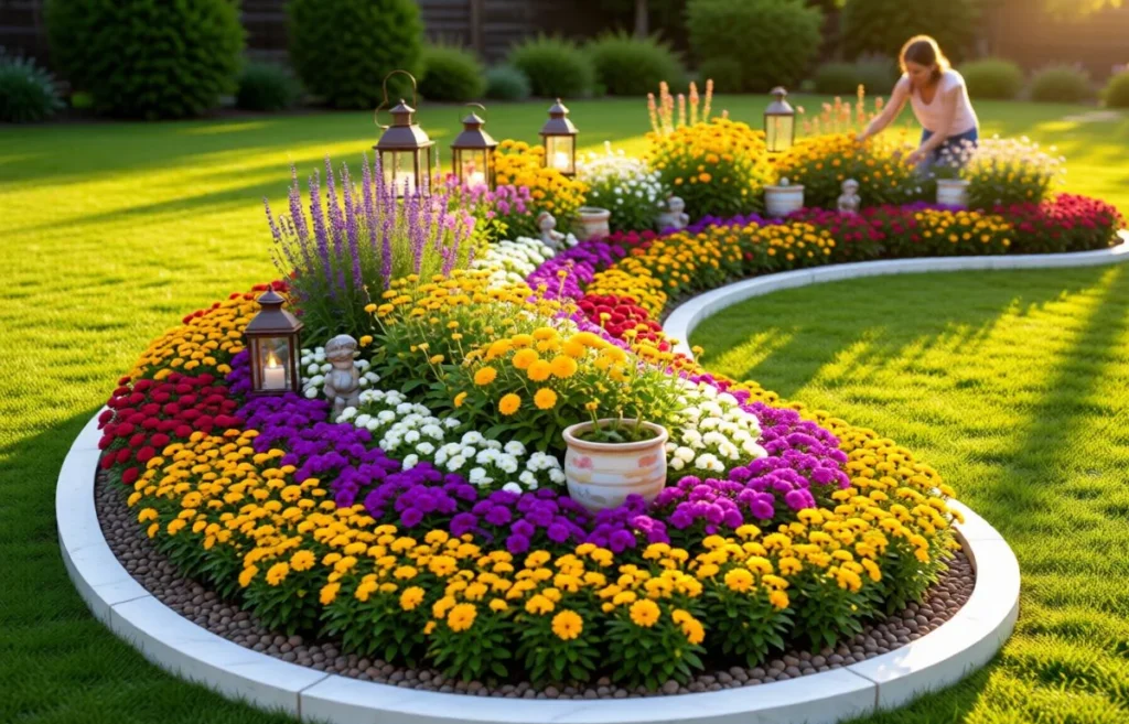 landscape design with flowers