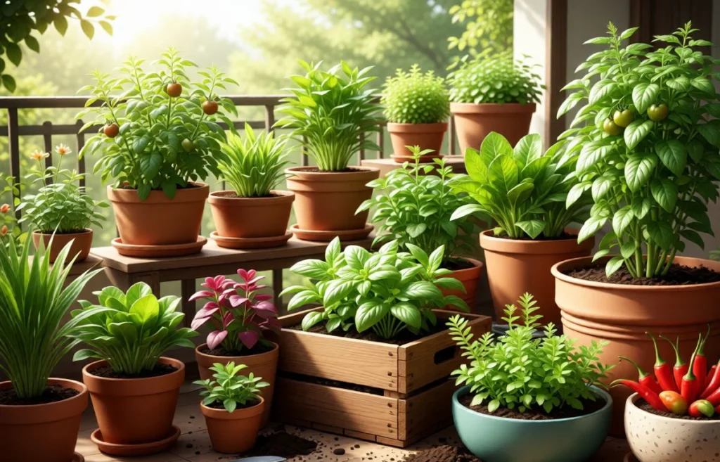 organic gardening in pots