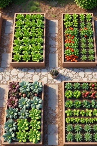 plans for raised bed vegetable gardens layouts