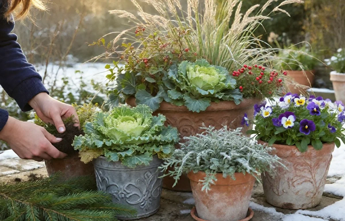 planting containers for winter