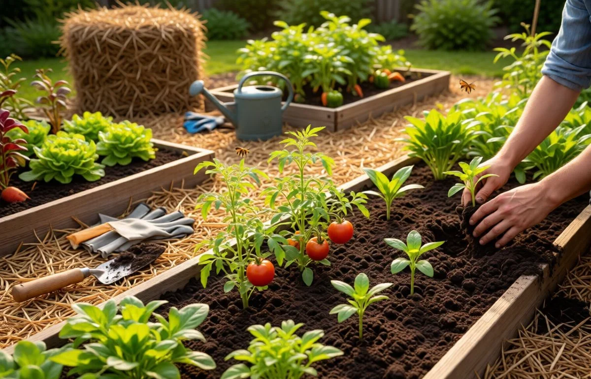 planting organic vegetables