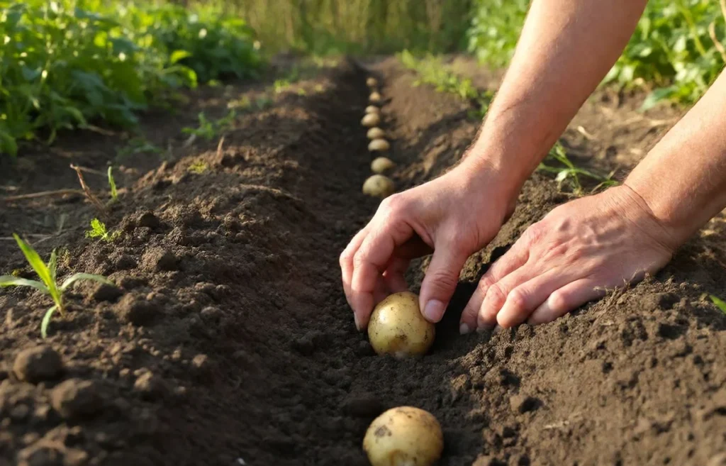 planting potatoes