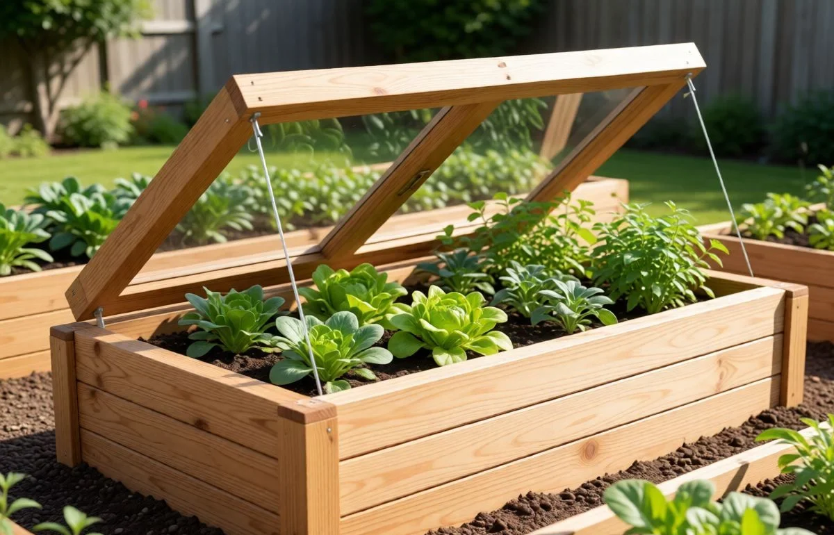 raised garden bed with lid