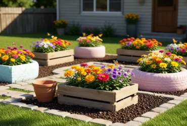 simple cheap flower bed ideas
