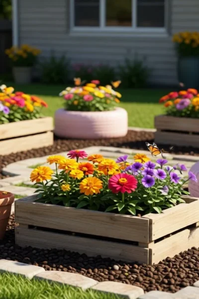 simple cheap flower bed ideas