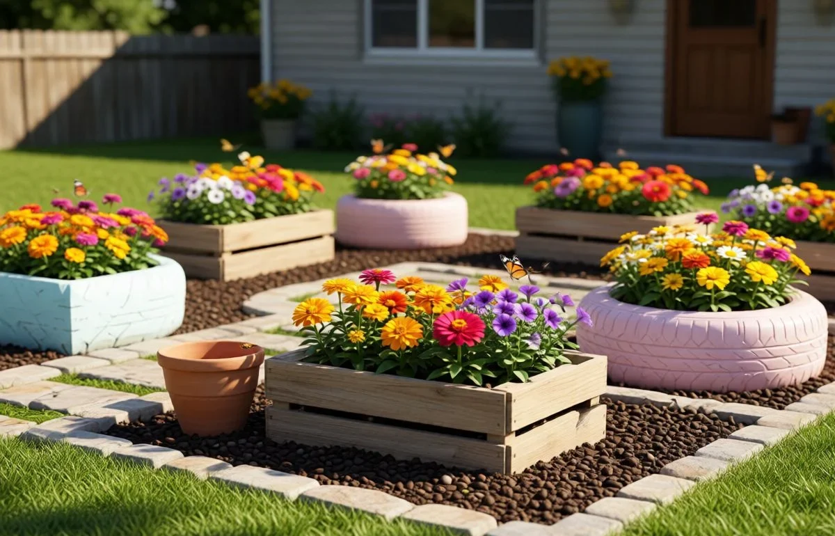 simple cheap flower bed ideas