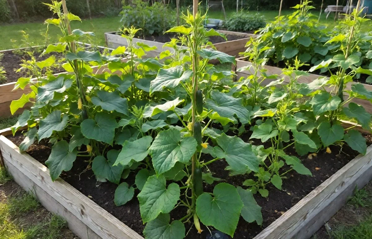 square foot gardening cucumbers