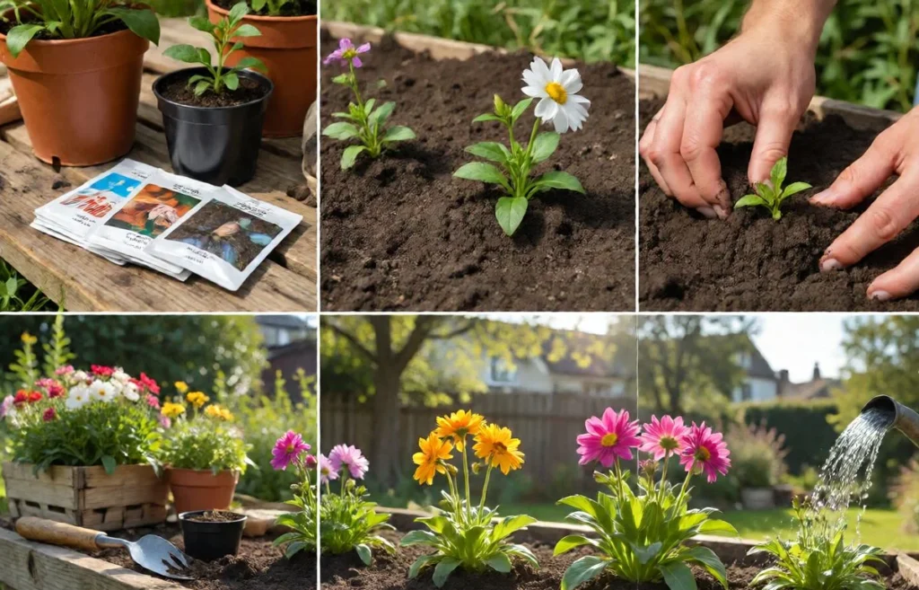 step by step planting flowers