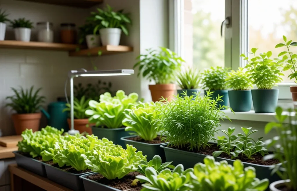 year round indoor salad gardening