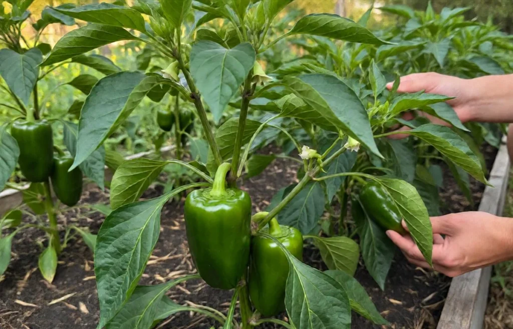 growing green pepper plants