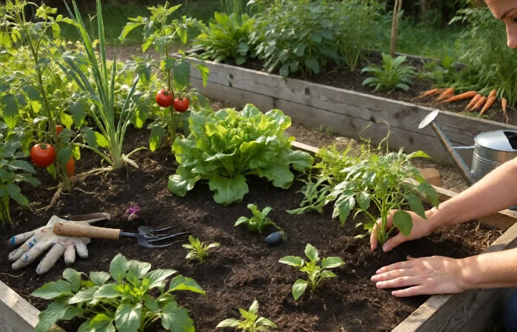 planting organic vegetables
