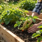 planting strawberries in raised beds