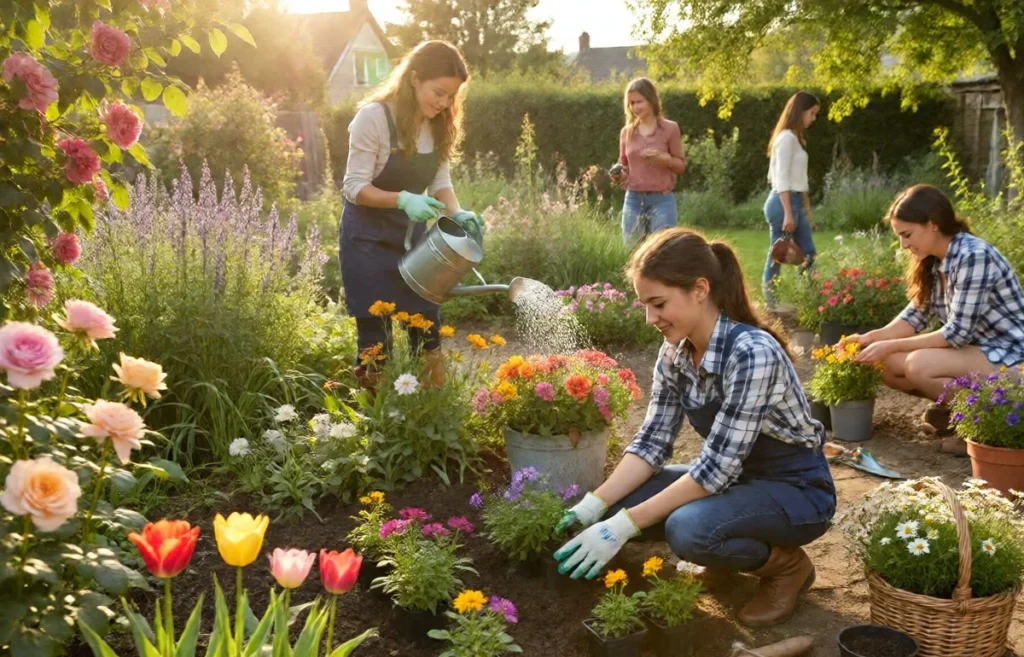 what do people do while flower gardening